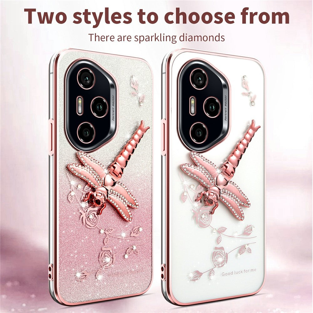 KADEM For Honor 400 Pro 5G (Global) Cover Guldsmed Ben TPU Blomster Glitter Telefoncover