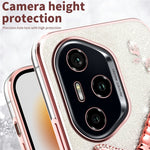 KADEM For Honor 400 Pro 5G (Global) Cover Guldsmed Ben TPU Blomster Glitter Telefoncover