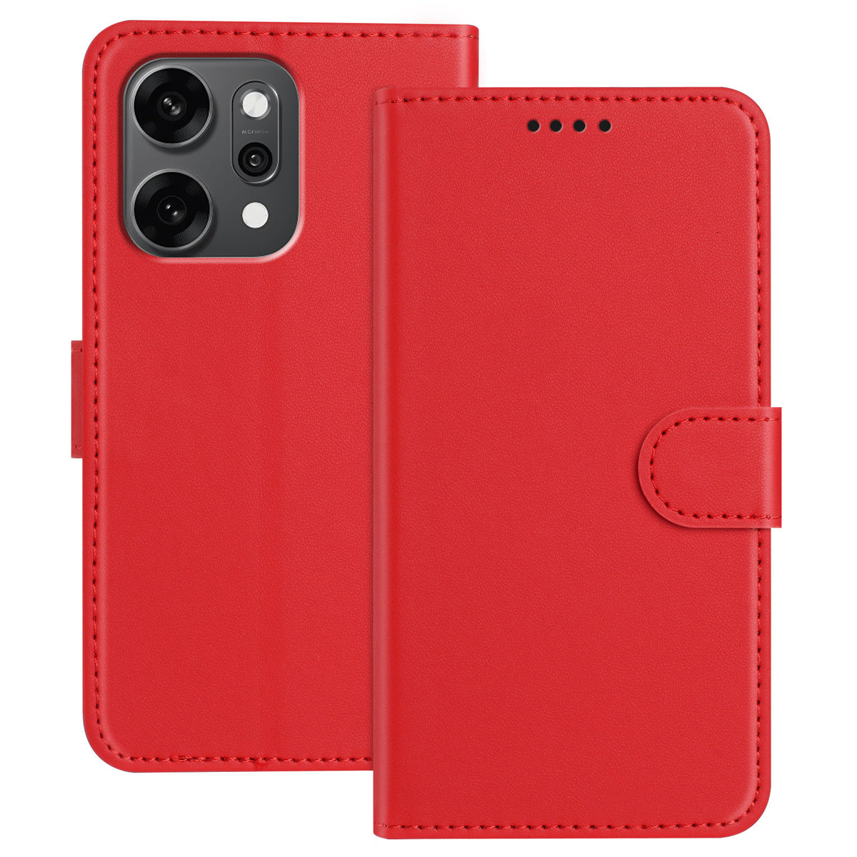 Oppo Reno14 Pro 5G (Kina) / Oppo Reno14 Pro 5G (Global) Läderfodral Plånboksfodral Enfärgat Fallskyddande mobilskal