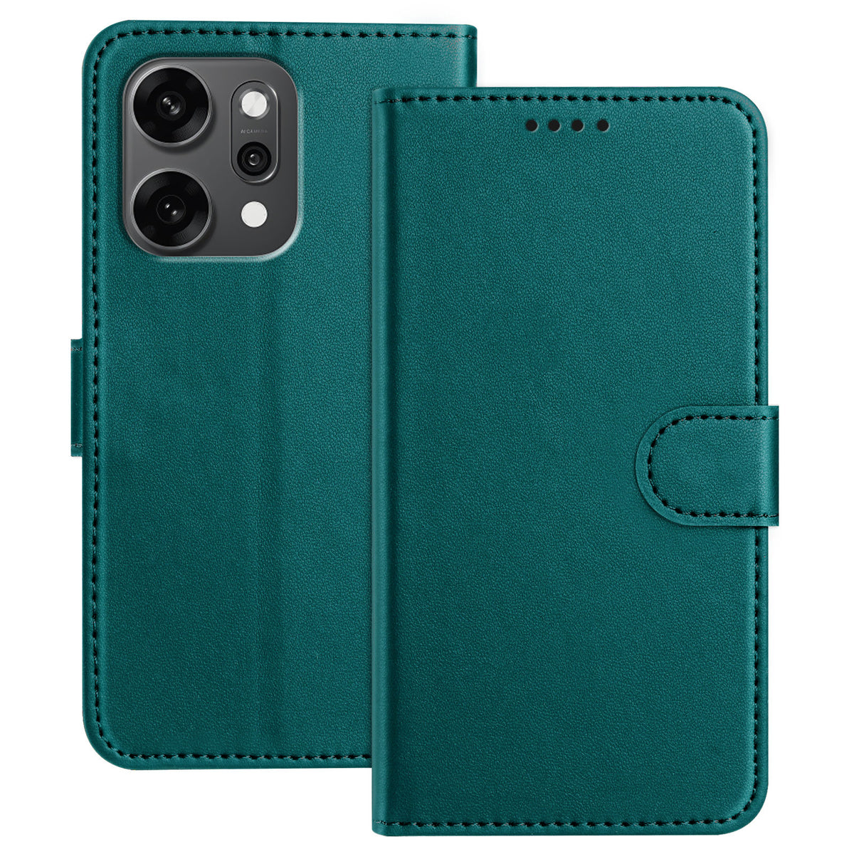 Oppo Reno14 Pro 5G (Kina) / Oppo Reno14 Pro 5G (Global) Läderfodral Plånboksfodral Enfärgat Fallskyddande mobilskal