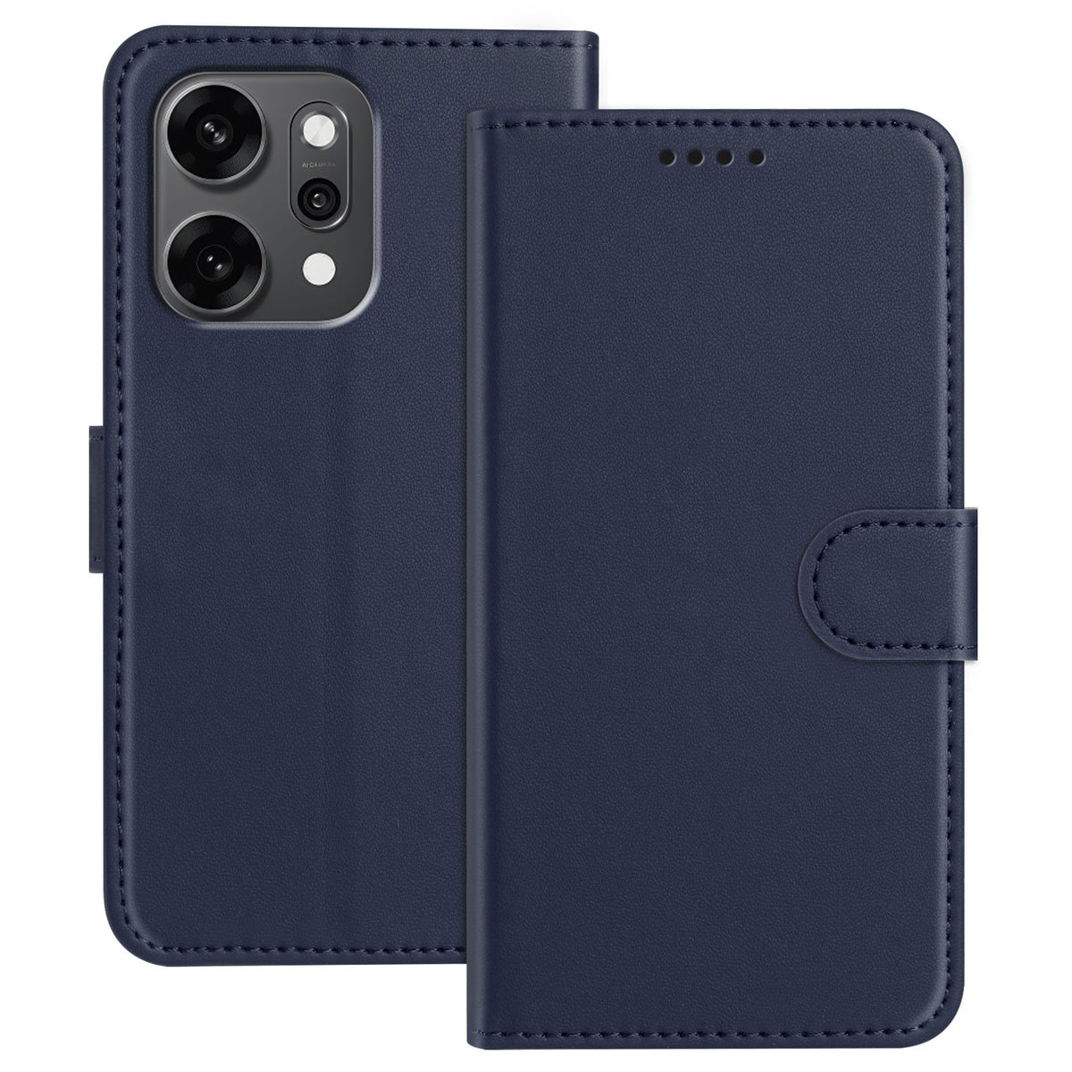 Oppo Reno14 Pro 5G (Kina) / Oppo Reno14 Pro 5G (Global) Läderfodral Plånboksfodral Enfärgat Fallskyddande mobilskal