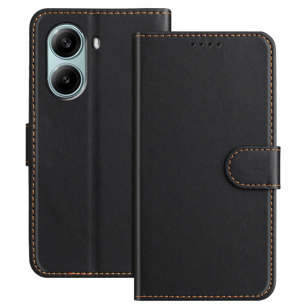 For Xiaomi Redmi Turbo 4 Pro 5G Leather Case Wallet Stand Solid Color Anti Drop Phone Cover