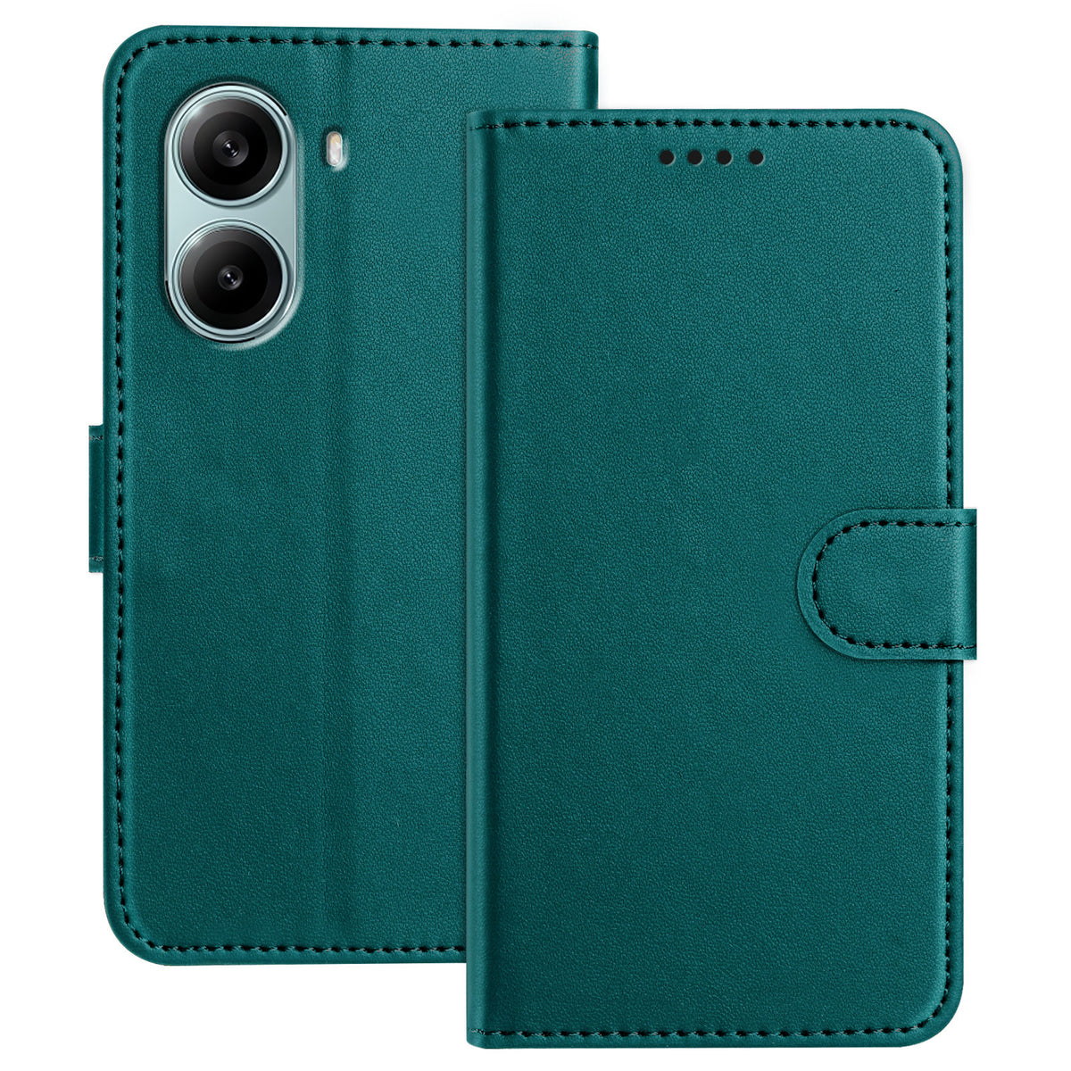 For Xiaomi Redmi Turbo 4 Pro 5G Leather Case Wallet Stand Solid Color Anti Drop Phone Cover