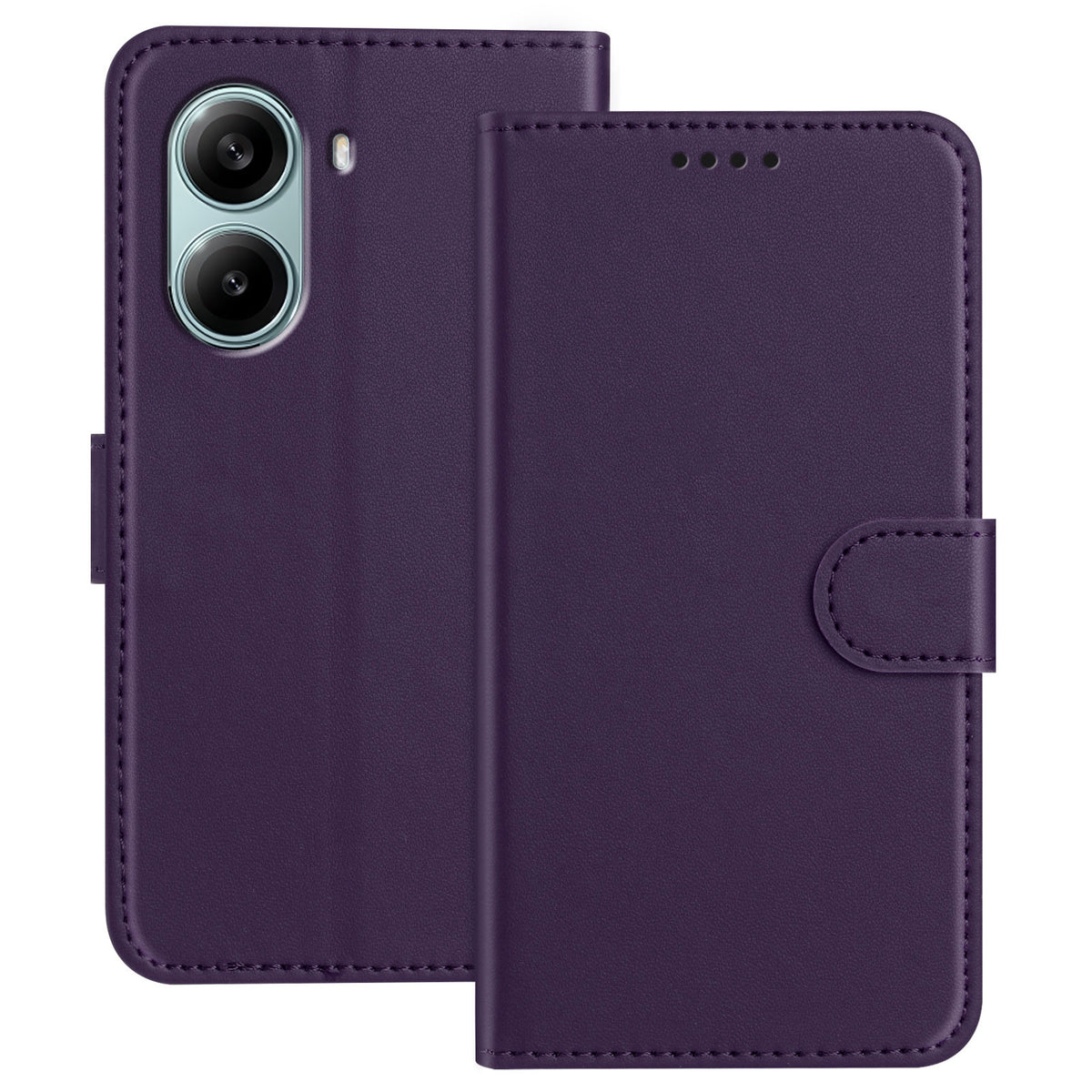 For Xiaomi Redmi Turbo 4 Pro 5G Leather Case Wallet Stand Solid Color Anti Drop Phone Cover