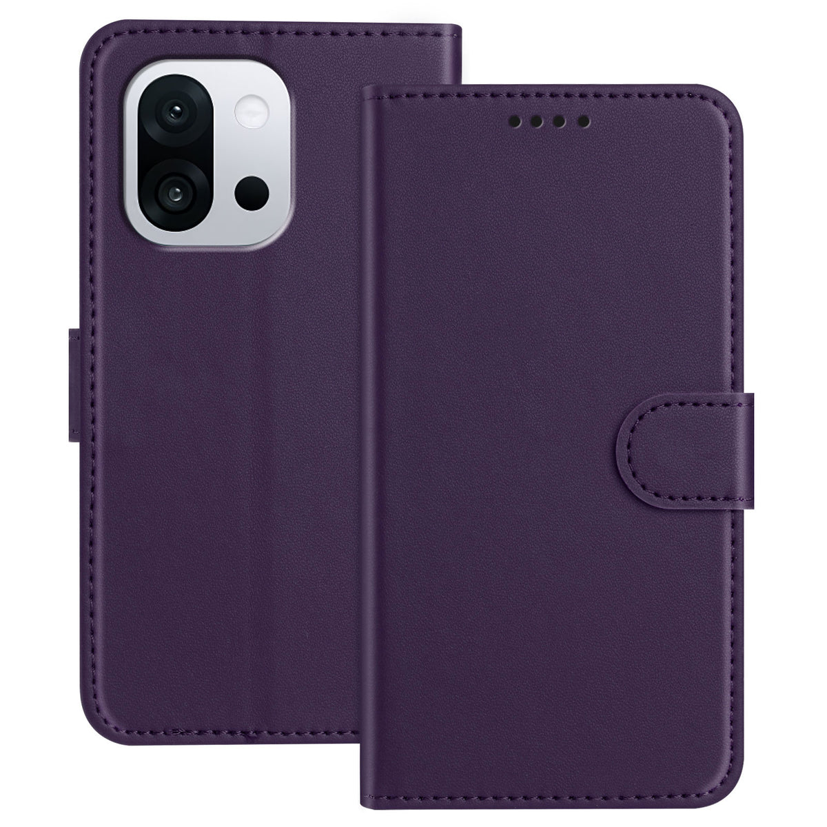 For OnePlus 13T 5G Leather Case Wallet Stand Solid Color Anti Drop Phone Cover