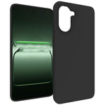 For OnePlus Nord CE3 5G / Ace 2V Case Soft Matte Back TPU Black Phone Cover (Large Cutout)