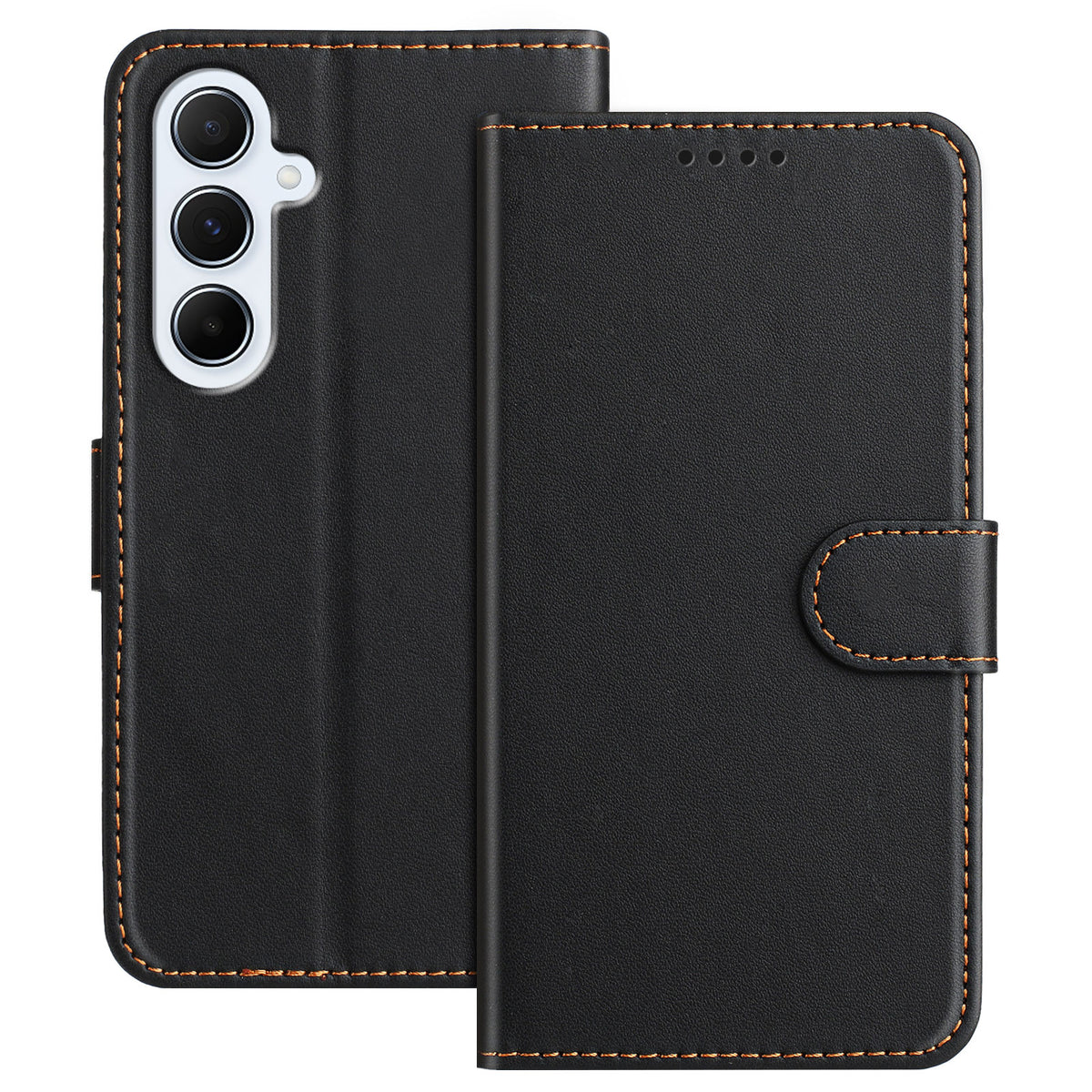 For Samsung Galaxy A17 Leather Case Wallet Stand Solid Color Anti Drop Phone Cover