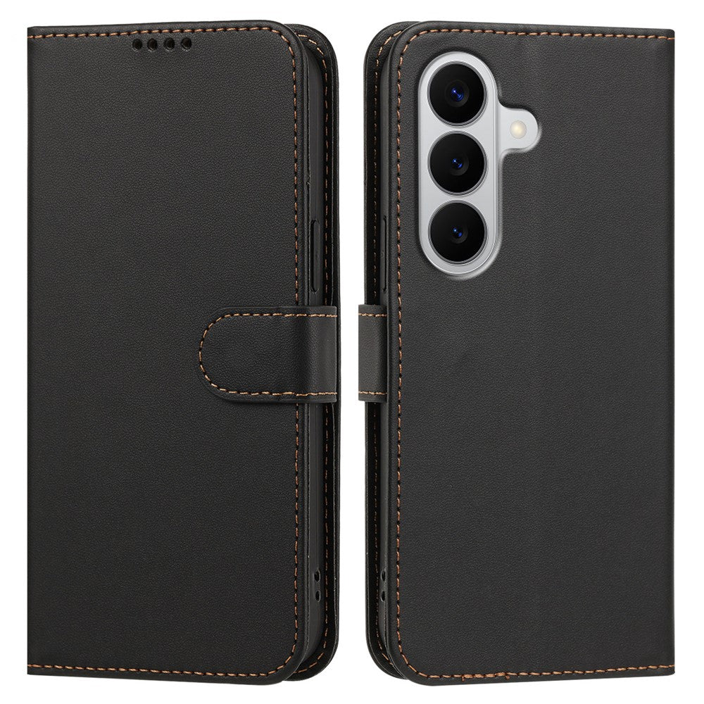 Samsung Galaxy A18 4G / A18 5G / A17 4G / A17 5G / A26 5G / F17 5G / M17 5G Läderfodral Plånboksfodral Enfärgat Fallskyddande mobilskal