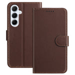 For Samsung Galaxy A17 Leather Case Wallet Stand Solid Color Anti Drop Phone Cover