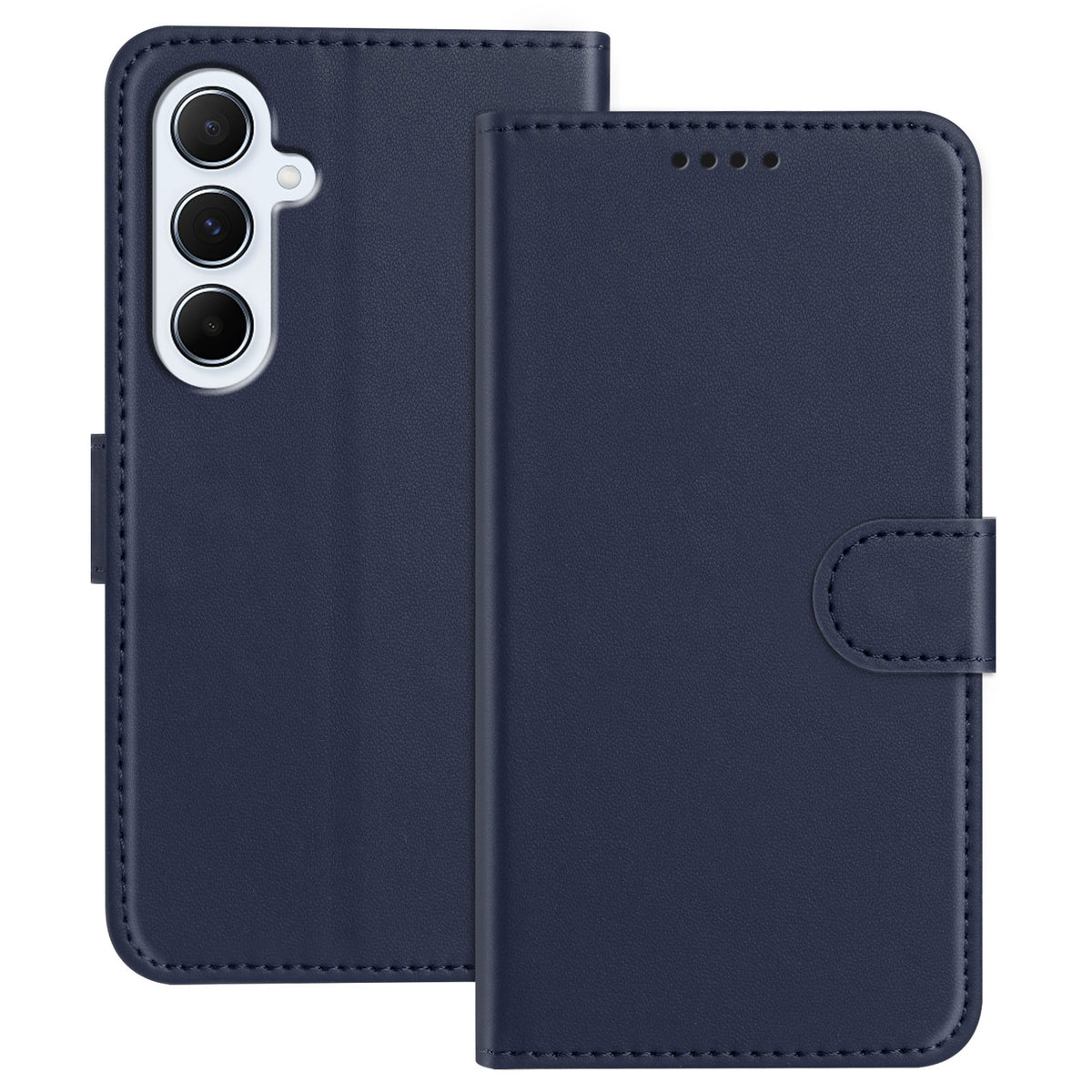 For Samsung Galaxy A17 Leather Case Wallet Stand Solid Color Anti Drop Phone Cover