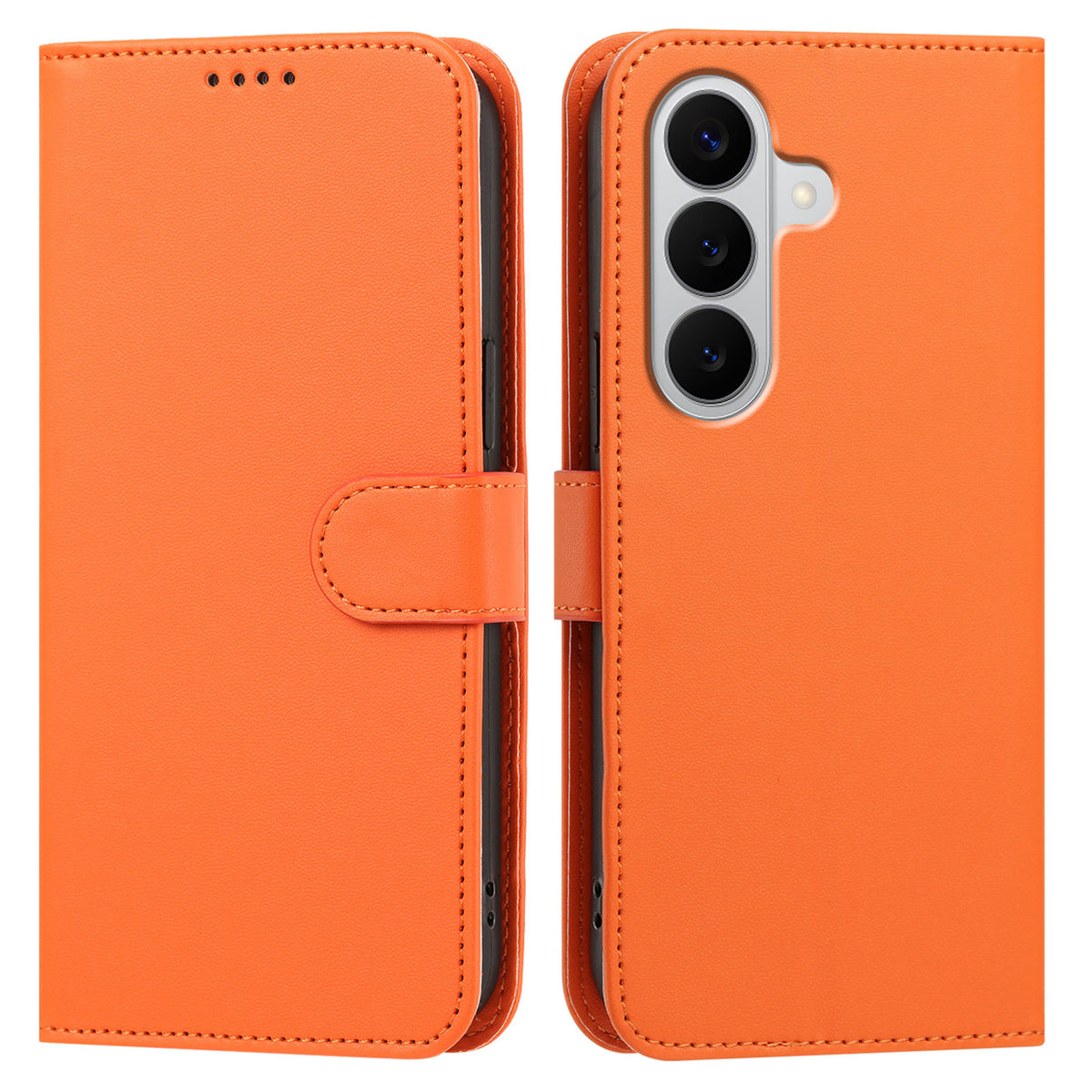 For Samsung Galaxy A17 Leather Case Wallet Stand Solid Color Anti Drop Phone Cover