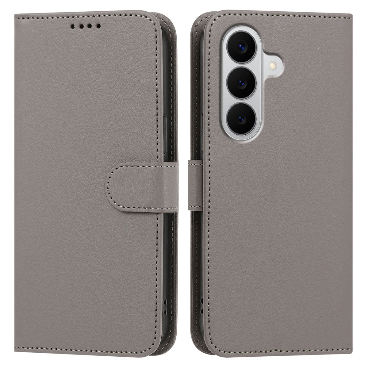 For Samsung Galaxy A17 Leather Case Wallet Stand Solid Color Anti Drop Phone Cover
