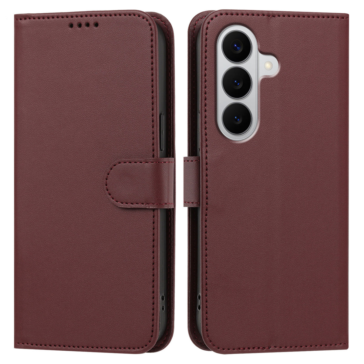 For Samsung Galaxy A17 Leather Case Wallet Stand Solid Color Anti Drop Phone Cover