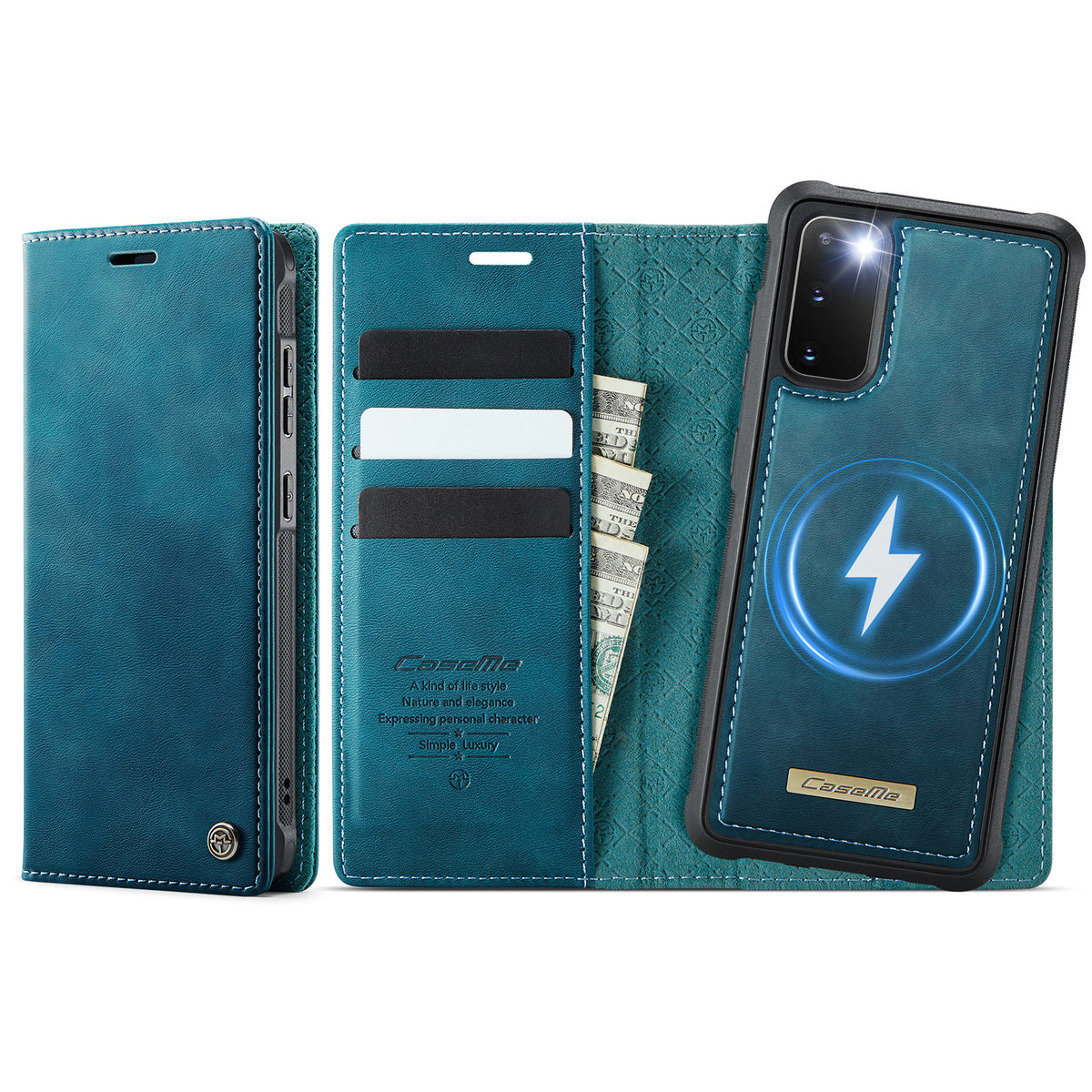 CASEME For Samsung Galaxy S20 4G / Galaxy S20 5G Case C49 Magnetic Case RFID Blocking Detachable Wallet Leather Phone Cover