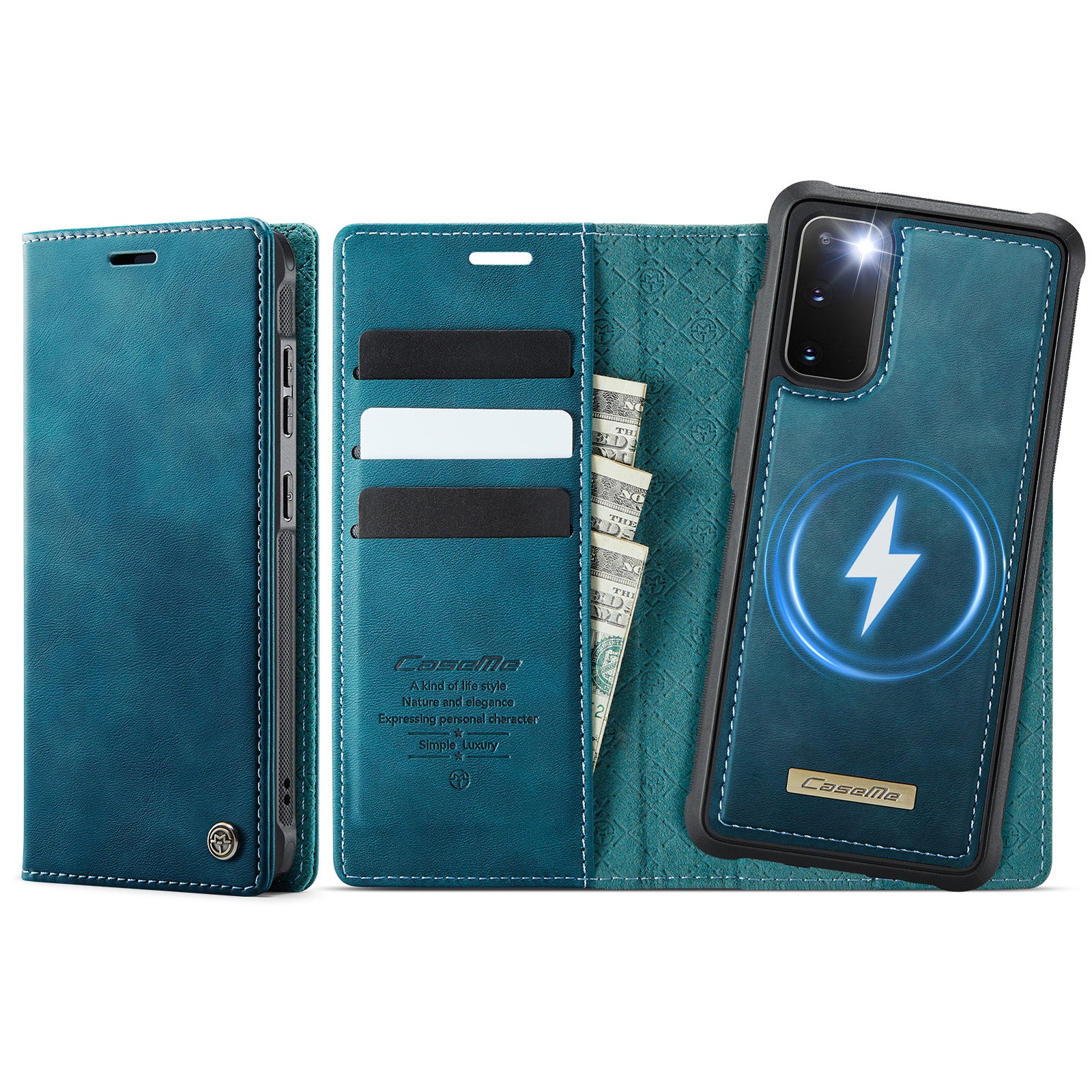 CASEME For Samsung Galaxy S20 4G / Galaxy S20 5G Case  C49 Magnetic Case RFID Blocking Detachable Wallet Leather Phone Cover