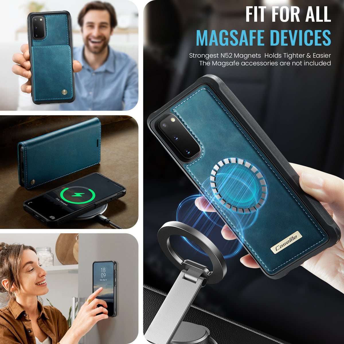 CASEME For Samsung Galaxy S20 4G / Galaxy S20 5G Case C49 Magnetic Case RFID Blocking Detachable Wallet Leather Phone Cover