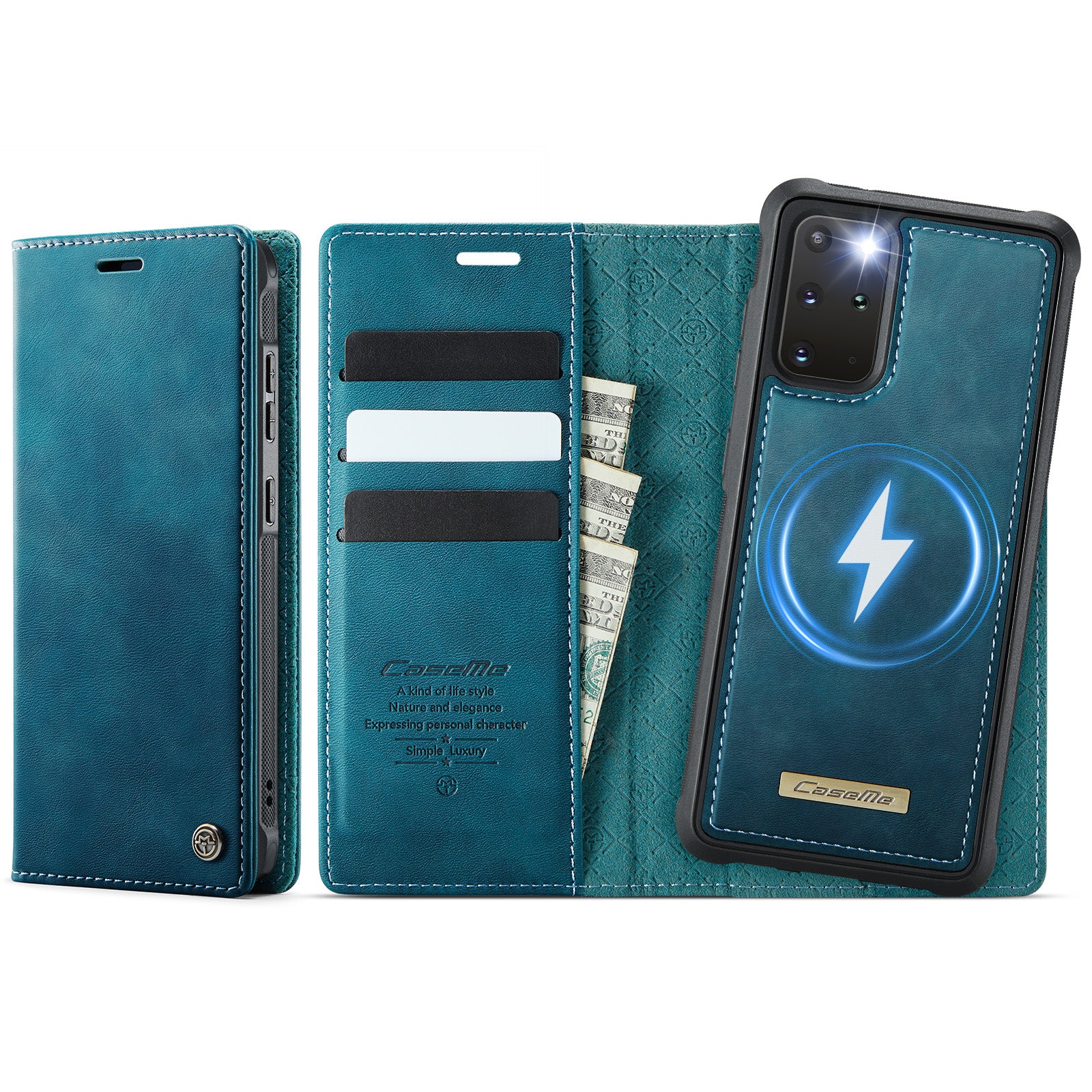 CASEME Til Samsung Galaxy S20 Plus 5G Cover C49 Magnetisk Cover RFID Blokerende Aftagelig Pung Læder Telefon Cover