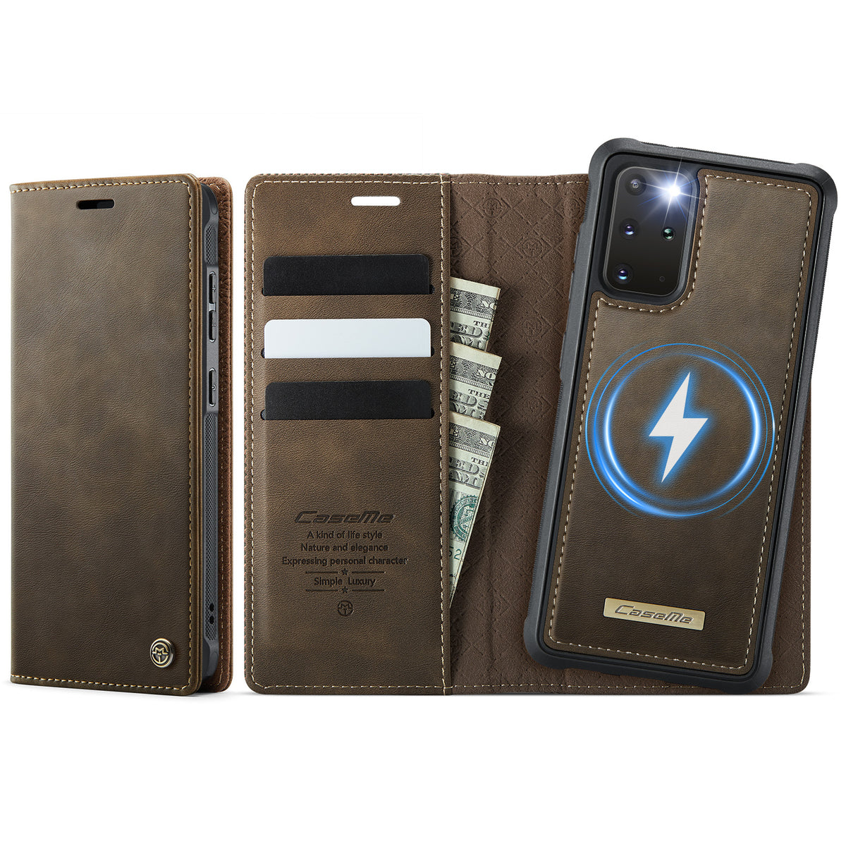 CASEME Til Samsung Galaxy S20 Plus 5G Cover C49 Magnetisk Cover RFID Blokerende Aftagelig Pung Læder Telefon Cover