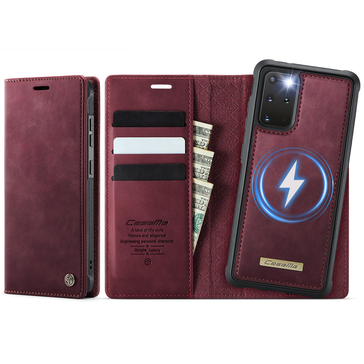 CASEME Til Samsung Galaxy S20 Plus 5G Cover C49 Magnetisk Cover RFID Blokerende Aftagelig Pung Læder Telefon Cover