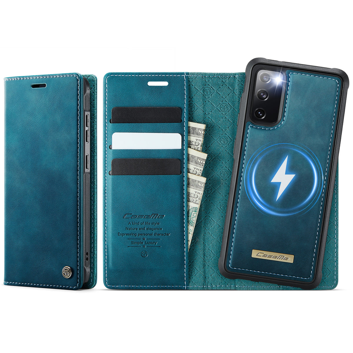 CASEME For Samsung Galaxy S20 FE 5G Case  C49 Magnetic Case RFID Blocking Detachable Wallet Leather Phone Cover