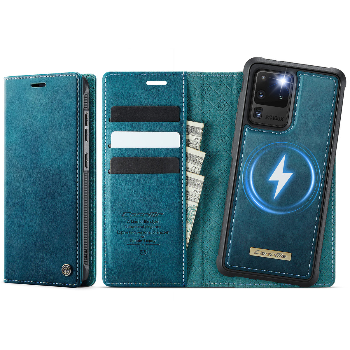 CASEME For Samsung Galaxy S20 Ultra Case  C49 Magnetic Case RFID Blocking Detachable Wallet Leather Phone Cover