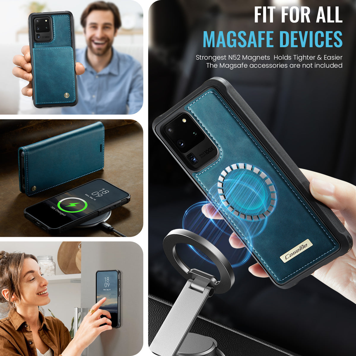 CASEME For Samsung Galaxy S20 Ultra Case  C49 Magnetic Case RFID Blocking Detachable Wallet Leather Phone Cover