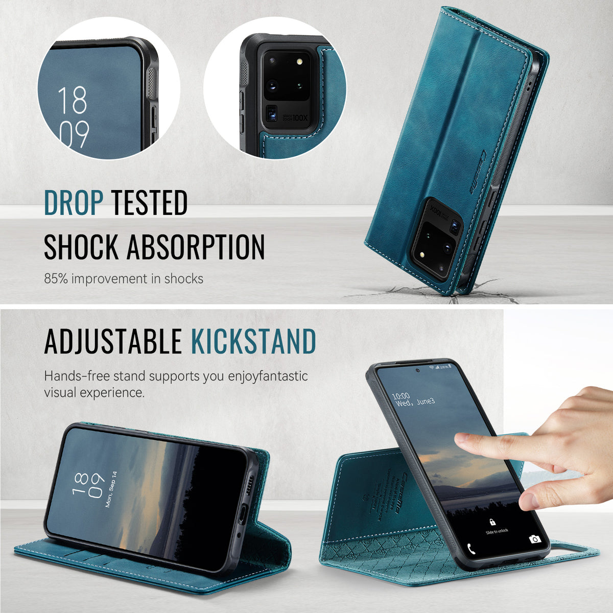 CASEME For Samsung Galaxy S20 Ultra Case  C49 Magnetic Case RFID Blocking Detachable Wallet Leather Phone Cover