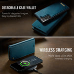 CASEME Til Samsung Galaxy S21 FE 5G Cover C49 Magnetisk Cover RFID Blokerende Aftagelig Pung Læder Telefoncover