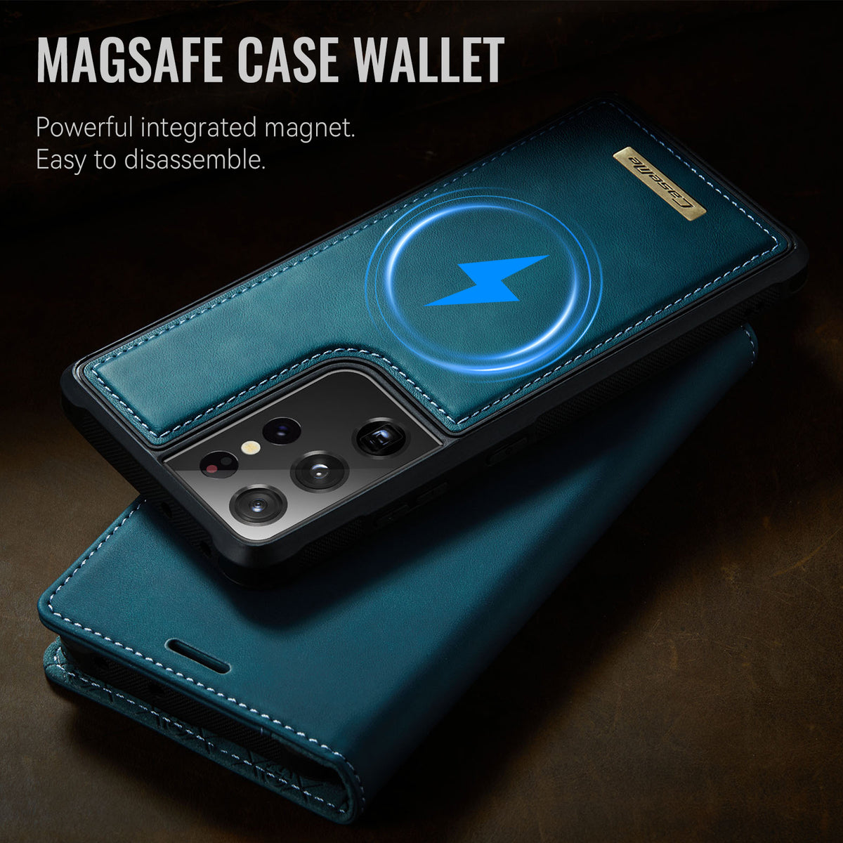 CASEME For Samsung Galaxy S21 Ultra 5G Case C49 Magnetic Case RFID Blocking Detachable Wallet Leather Phone Cover