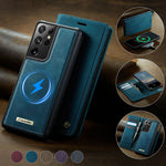 CASEME For Samsung Galaxy S21 Ultra 5G Case C49 Magnetic Case RFID Blocking Detachable Wallet Leather Phone Cover