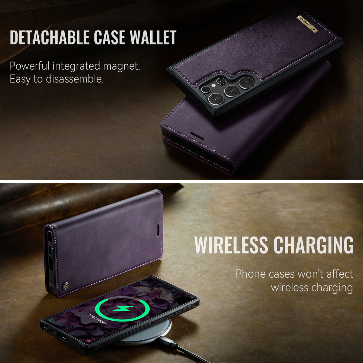 CASEME For Samsung Galaxy S25 Ultra Case C49 Magnetic Case RFID Blocking Detachable Wallet Leather Phone Cover