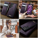 CASEME For Samsung Galaxy S24 Ultra Case  C49 Magnetic Case RFID Blocking Detachable Wallet Leather Phone Cover
