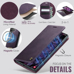 CASEME For Samsung Galaxy S24 Ultra Case  C49 Magnetic Case RFID Blocking Detachable Wallet Leather Phone Cover