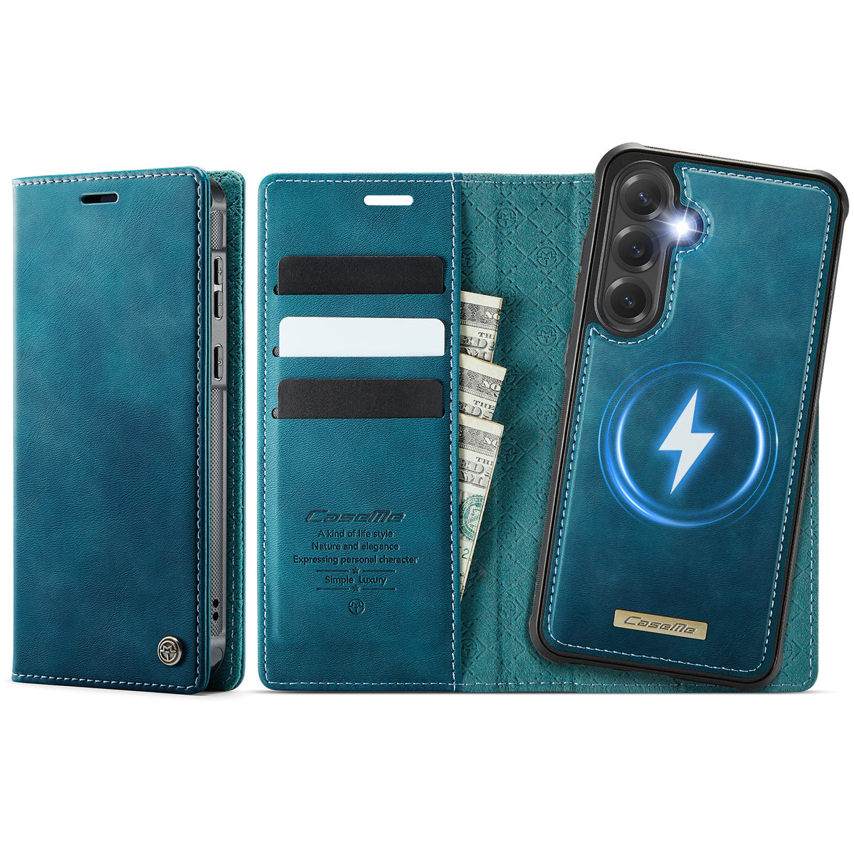 CASEME For Samsung Galaxy S25+ / Galaxy S24+ Case C49 Magnetic Case RFID Blocking Detachable Wallet Leather Phone Cover