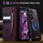 CASEME til Samsung Galaxy S25 / Galaxy S24 Cover C49 Magnetisk Cover RFID-blokerende aftagelig tegnebogslæder telefoncover