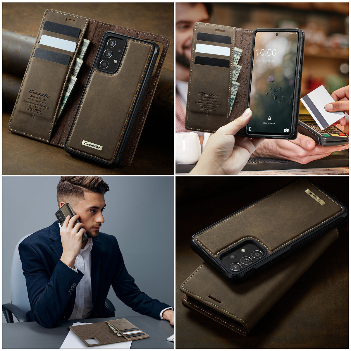 CASEME For Samsung Galaxy A52s 5G / Galaxy A52 5G Magnetic Case  C49 RFID Blocking Detachable Wallet Leather Phone Cover