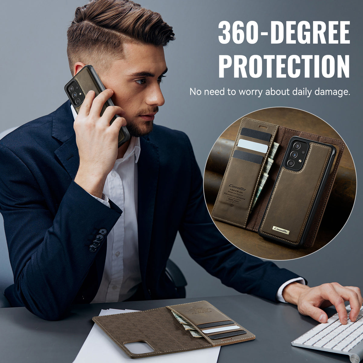 CASEME For Samsung Galaxy A52s 5G / Galaxy A52 5G Magnetic Case  C49 RFID Blocking Detachable Wallet Leather Phone Cover