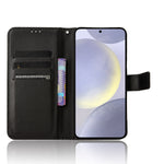 For Samsung Galaxy S25 FE Leather Wallet Case with Strap Diamond Texture Phone Cover