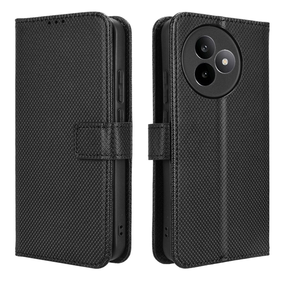 For Xiaomi Redmi K80 Ultra 5G Leather Wallet Case with Strap Diamond Texture Phone Cover