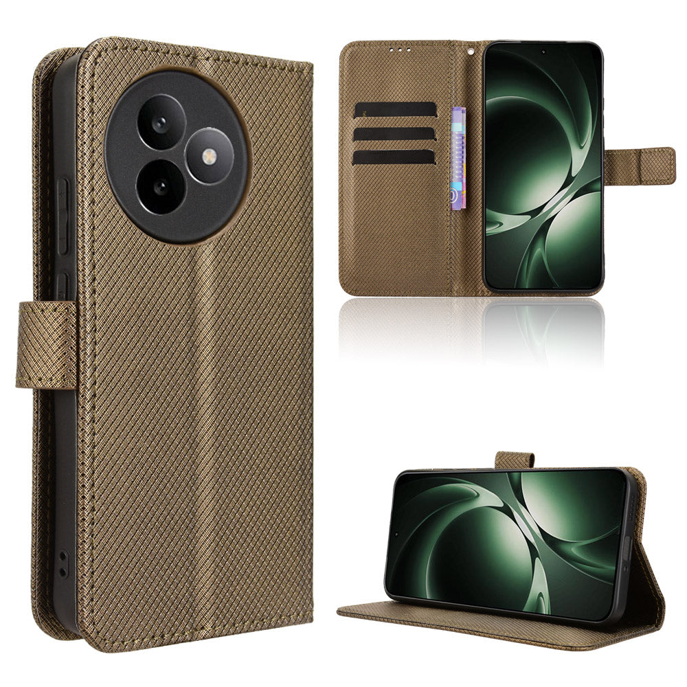 For Xiaomi Redmi K80 Ultra 5G Leather Wallet Case with Strap Diamond Texture Phone Cover