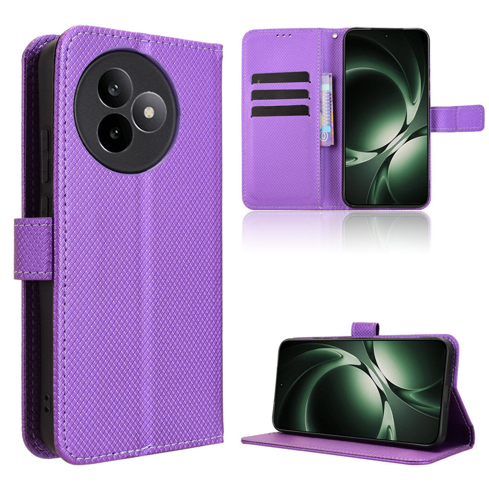 For Xiaomi Redmi K80 Ultra 5G Leather Wallet Case with Strap Diamond Texture Phone Cover
