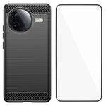 WANLONFENG For Xiaomi Redmi K80 5G / Xiaomi Poco F7 Pro 5G Case with Tempered Glass  LS Series Brushed Texture TPU Phone Cover