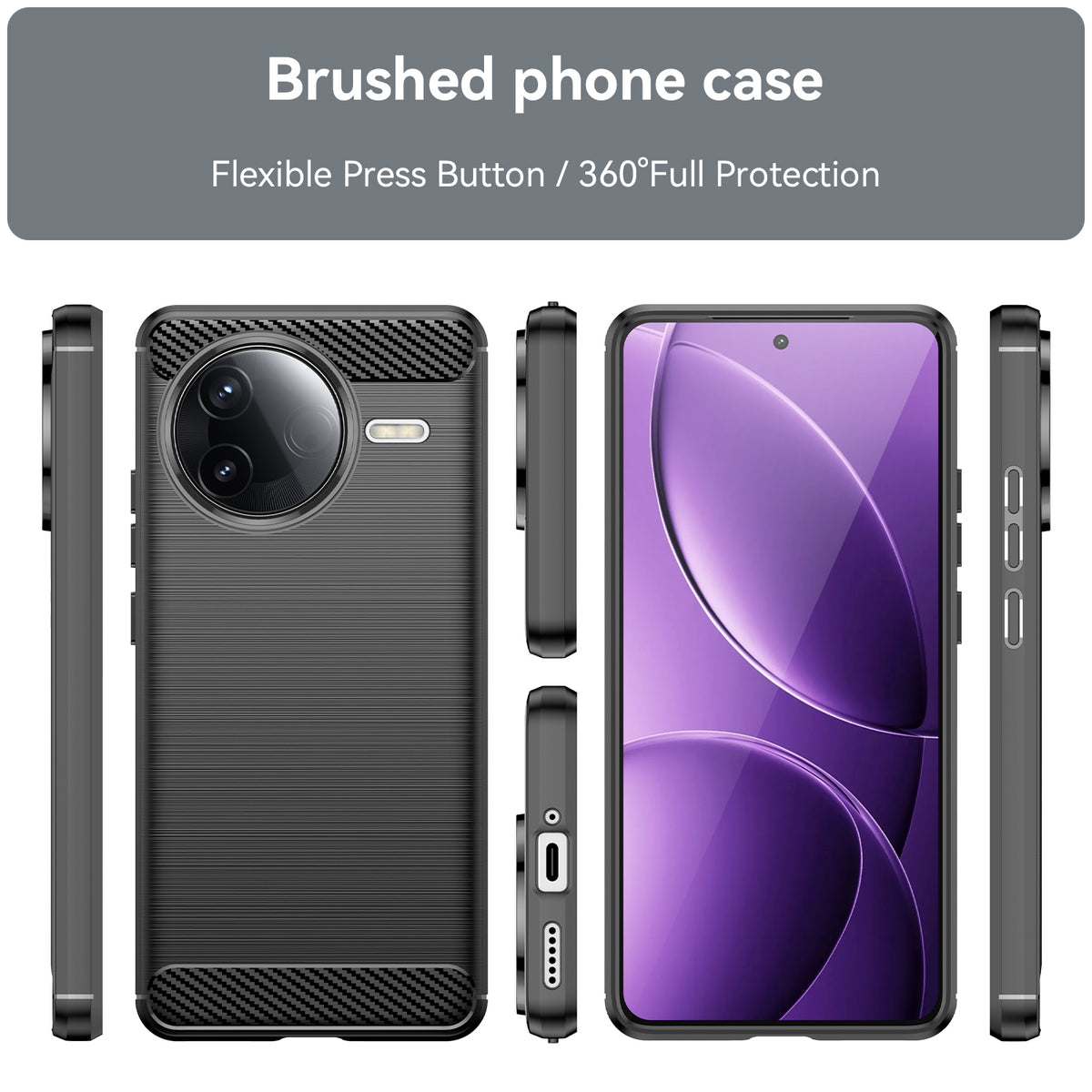 WANLONFENG For Xiaomi Redmi K80 5G / Xiaomi Poco F7 Pro 5G Case with Tempered Glass  LS Series Brushed Texture TPU Phone Cover