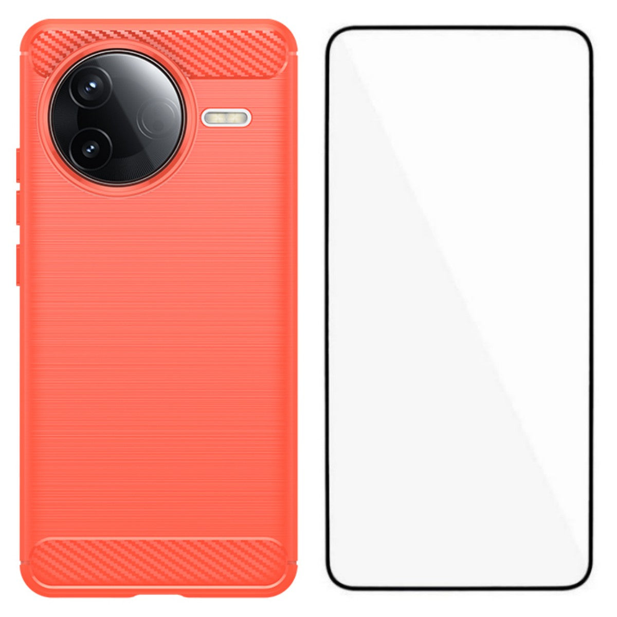 WANLONFENG For Xiaomi Redmi K80 5G / Xiaomi Poco F7 Pro 5G Case with Tempered Glass  LS Series Brushed Texture TPU Phone Cover