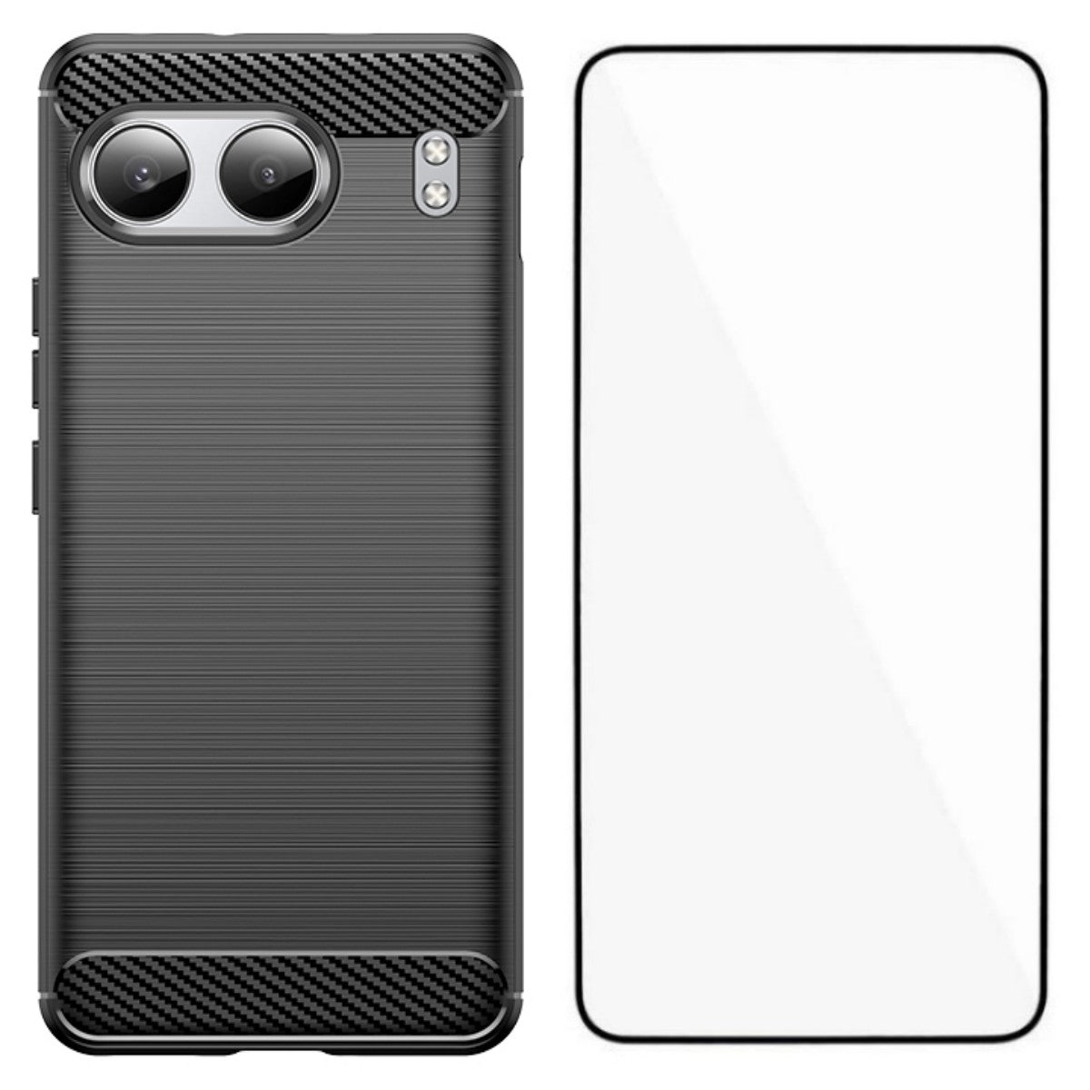 WANLONFENG För OnePlus Nord 4 Skal med Härdat Glas LS-serien Borstad Textur TPU mobilskal