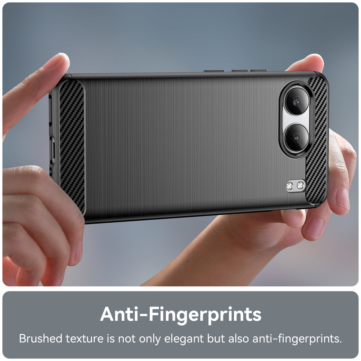 WANLONFENG För OnePlus Nord 4 Skal med Härdat Glas LS-serien Borstad Textur TPU mobilskal