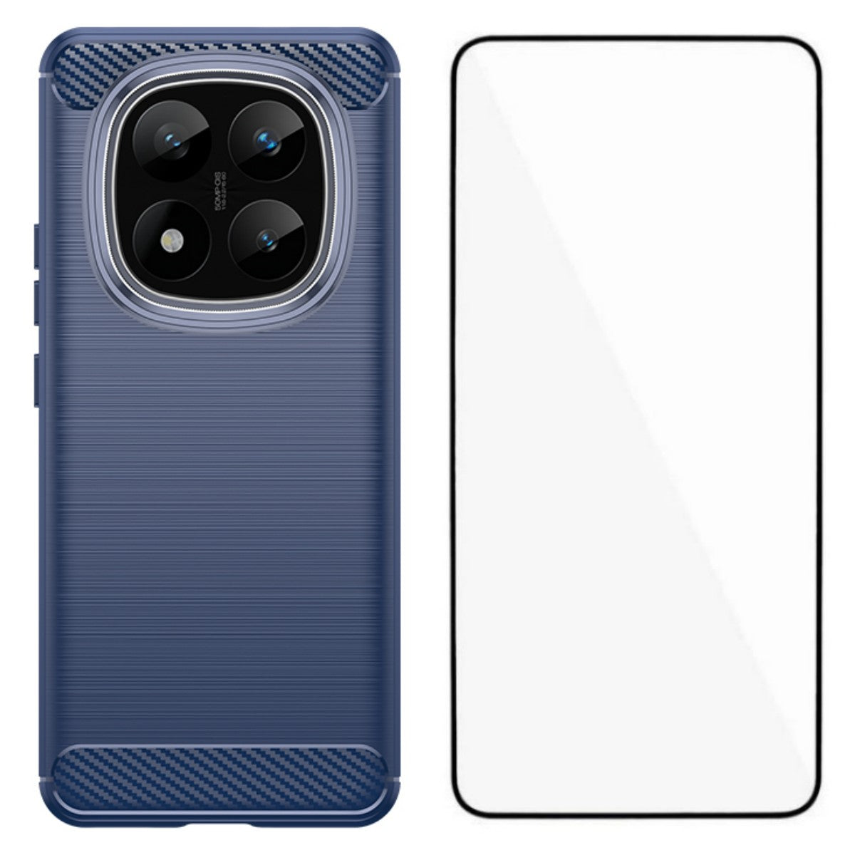 WANLONFENG För Xiaomi Redmi Note 14 Pro+ 5G Skal med Skärmfilm LS-serien Stort Linshål Borstad Textur TPU mobilskal