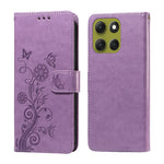 Läderplånboksfodral för Motorola Moto G86 Power 5G / G86 5G med fjärils- och blommönster