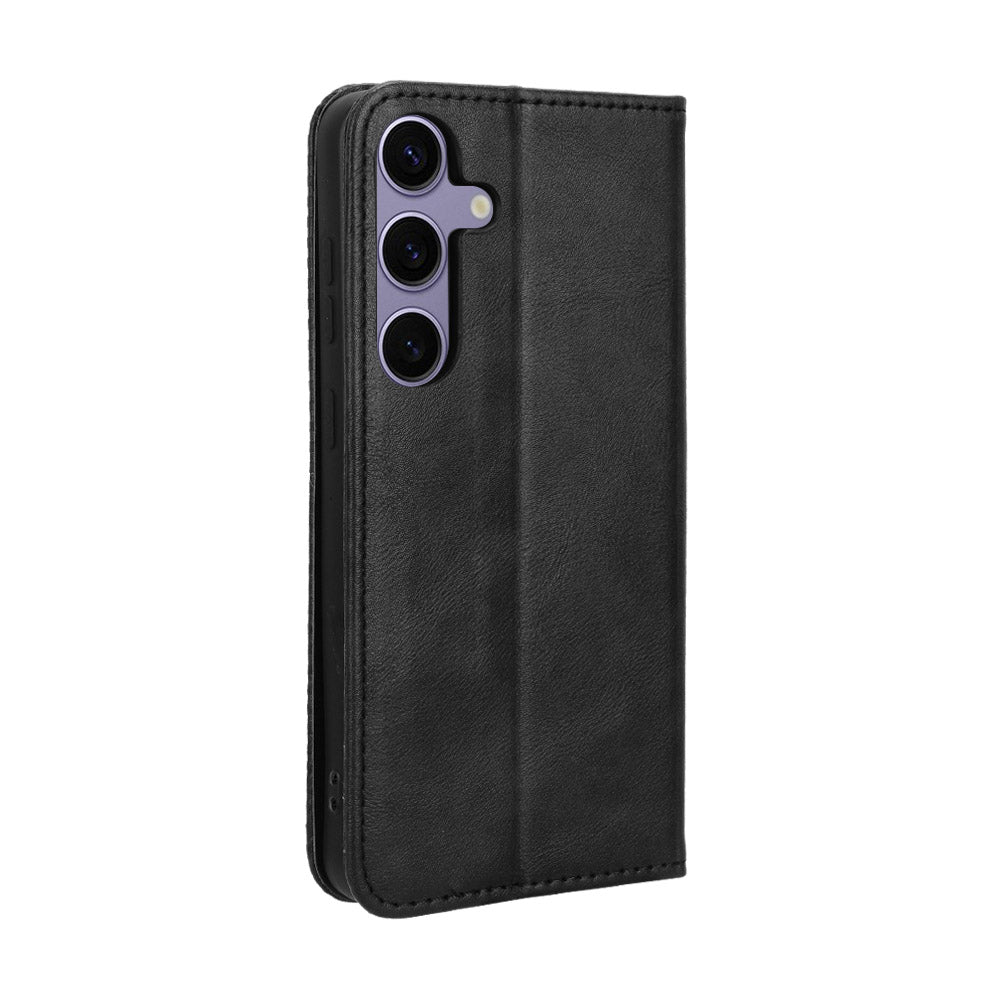 For Samsung Galaxy S25 FE Leather Case Wallet Stand Retro Texture Phone Cover