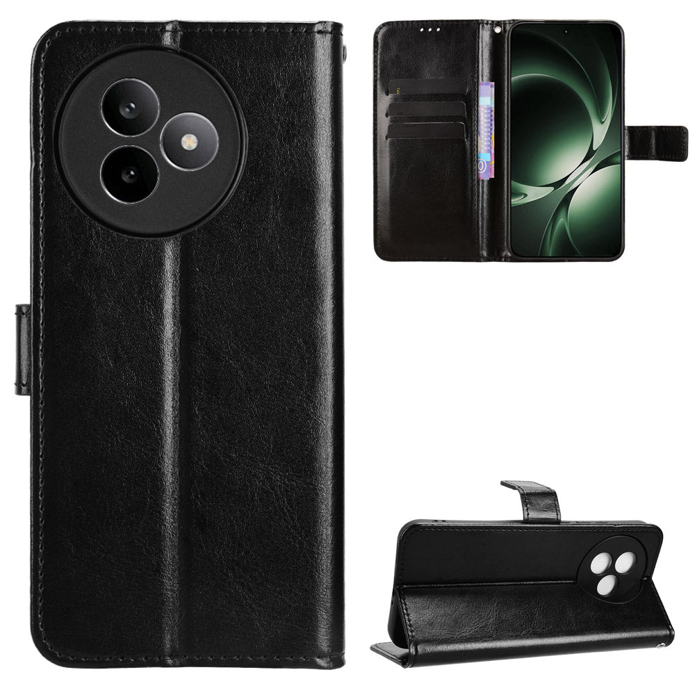 For Xiaomi Redmi K80 Ultra 5G PU Leather Case with Strap Crazy Horse Texture Phone Wallet Cover